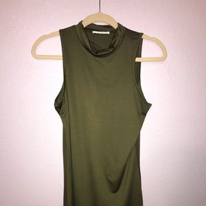 Green turtleneck dress
